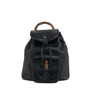 GUCCI Bamboo Backpack Black Vintage rhm2ys | AlmaBagz