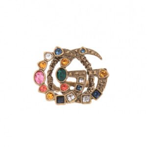 Gucci Crystal GG Ring in Gold | AlmaBagz