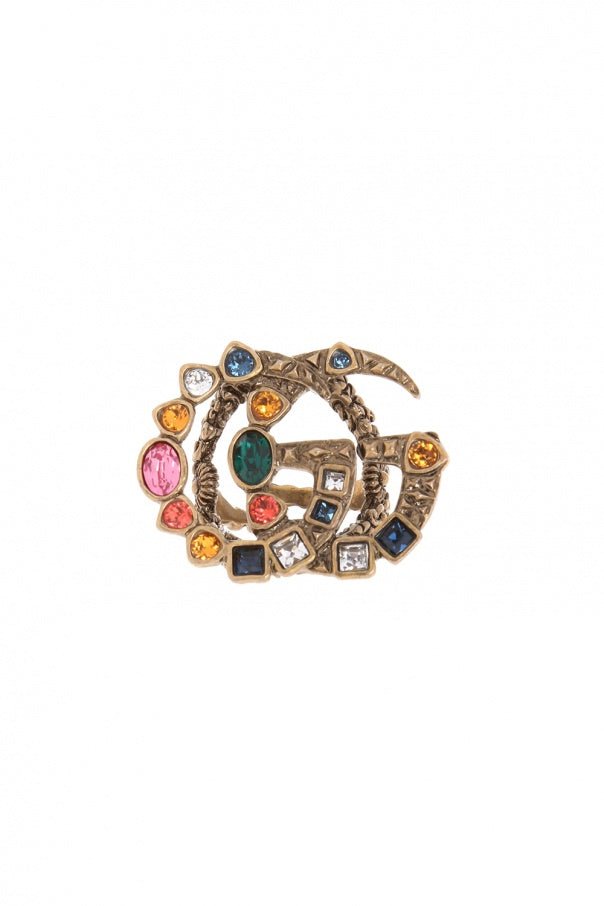 Gucci Crystal GG Ring in Gold | AlmaBagz