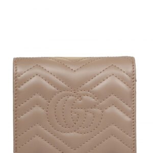 Gucci Chevron Marmont Wallet in Dusty Rose | AlmaBagz