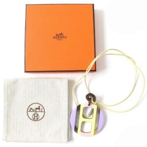 HERMES Necklace Main: Buffalo horn HYPNO (pastel yellow, etc.) Women Used | AlmaBagz