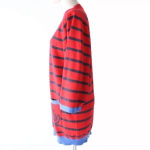 HERMES knit Main: 100% cashmere Red x navy x blue Women 34 Used | AlmaBagz