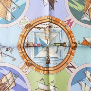 HERMES scarf silk Blue type Multicolor Carre45 | AlmaBagz