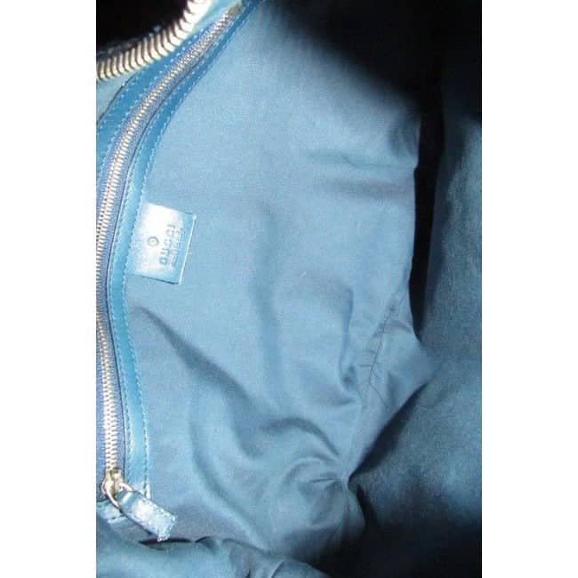 Gucci Blue Horsebit Print XL Snow Glam Hobo | AlmaBagz