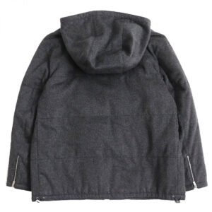 HERMES Down jacket *See photo. Charcoal gray (dark gray) mens Used | AlmaBagz