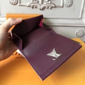 Louis Vuitton LockMe II Compact Wallet Taurillon Leather Prune< | AlmaBagz