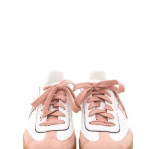 Louis Vuitton Frontrow White & Pink Calfskin Leather Sneakers SZ 38 | AlmaBagz