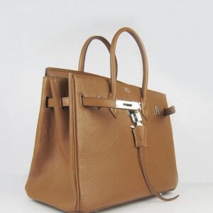 Hermes Birkin 35cm Togo Leather Handbags Light Coffee Silver | AlmaBagz