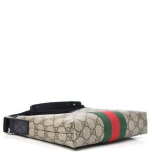 Gucci GG Supreme Monogram Web Messenger Bag in Black | AlmaBagz