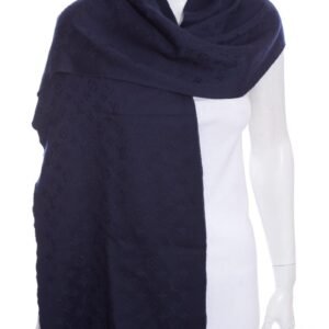 Louis Vuitton Navy Logo Cashmere Chale Scarf | AlmaBagz