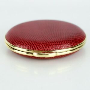 Gucci Red Lizard Leather Gold Compact | AlmaBagz