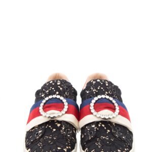 Gucci Black Lace & Multi Sneakers SZ 36 | AlmaBagz