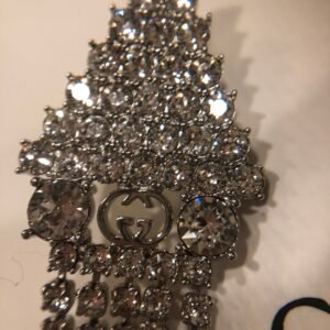 Gucci Crystal Embellished Long Single Earring in Silver | AlmaBagz