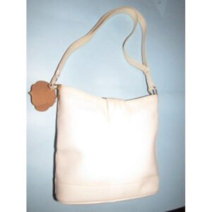 Gucci 1990's White Guccissima Print Leather Bucket Bag | AlmaBagz