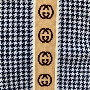 Gucci Interlocking GG Houndstooth Wool Scarf in Black | AlmaBagz