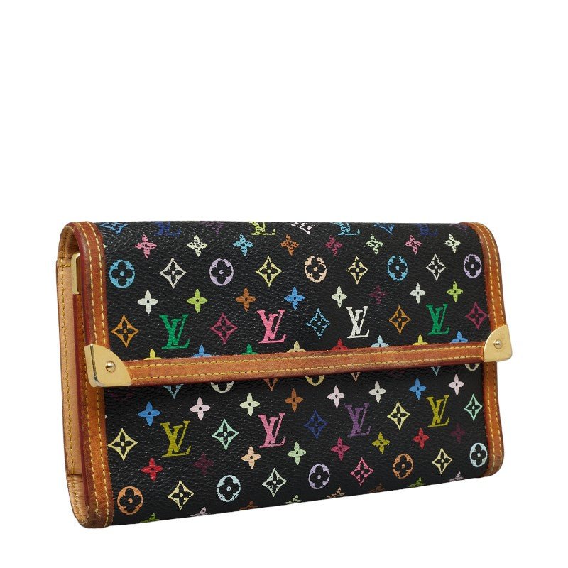 Louis Vuitton Multicolor Port-Trezor International Long Wallet M92658 Noir Black PVC Leather Louis Vuitton | AlmaBagz