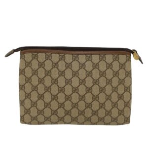 Gucci GG Canvas Clutch Bag PVC Leather Beige 0141156088 4021  ep901 | AlmaBagz