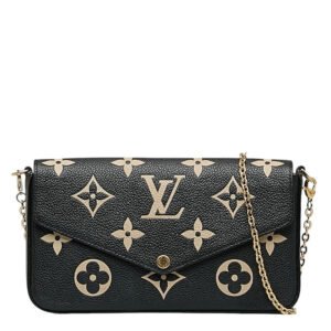 Louis Vuitton Monogram Emplant Poschet Felice Chain Shoulder Bag M80482 Black Beige Leather Ladies Louis Vuitton | AlmaBagz