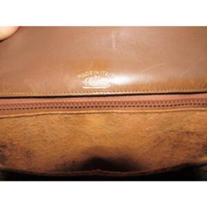 Gucci Vintage Purses Brown Canvas With Small G Logo Print And Brown Leather Cross Body | AlmaBagz