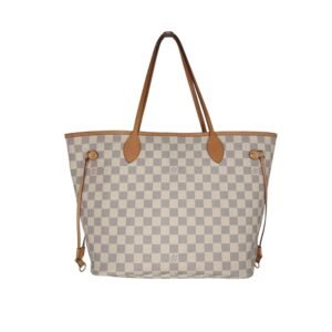 Louis Vuitton Neverfull Damier Azur MM Tote Rose Ballerine | AlmaBagz