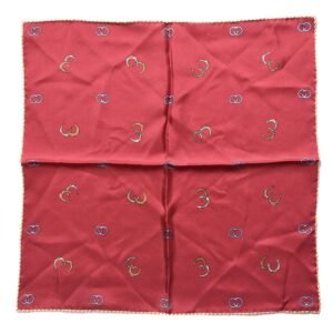 Gucci GG Horseshoe Print Pocket Square in Red | AlmaBagz