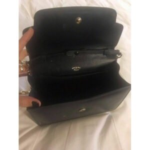 Gucci Horsebit Clutch W Structured Boxy Two Way Strap Black Leather Gold Chain Shoulder Bag | AlmaBagz