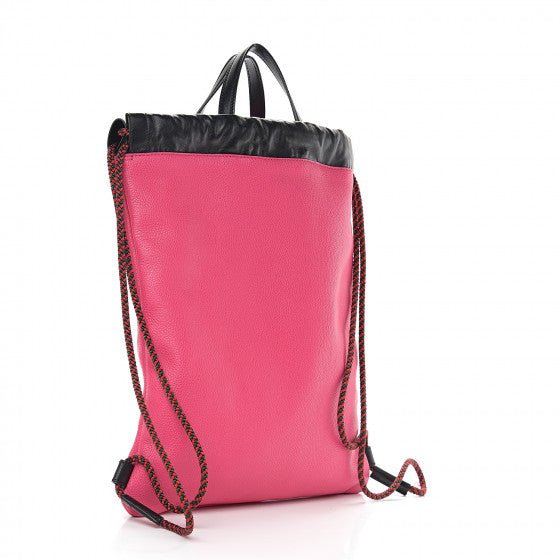 Gucci 2018 Leather Drawstring Backpack in Pink with Pouch | AlmaBagz