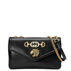 Gucci Rajah Medium Shoulder Bag Black | AlmaBagz