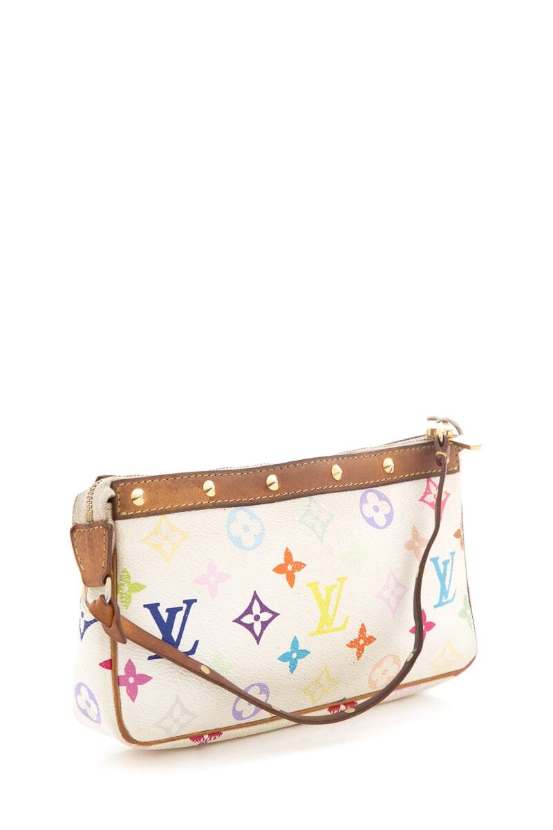 Louis Vuitton Multicolor Monogram White Pochette Handbag | AlmaBagz