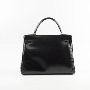 Hermes Vintage Kelly 32 Black Box Leather - S Circle Stamp 1989 | AlmaBagz