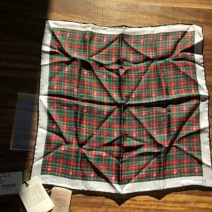 Gucci Check Print Silk Pocket Square in Red and Green | AlmaBagz