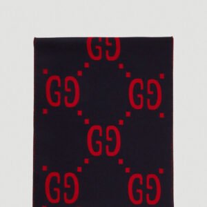Gucci Men Gg Logo Wool Scarf | AlmaBagz