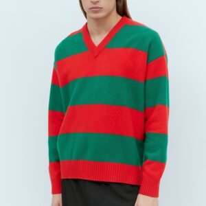 Gucci Men Felted Wool Striped Sweater | AlmaBagz