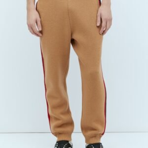 Gucci Men Web Wool-Knit Track Pants | AlmaBagz
