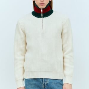 Gucci Men Wool Knit Web Sweater | AlmaBagz