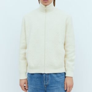 Gucci Men Gg Felted Wool Knit Jacket | AlmaBagz
