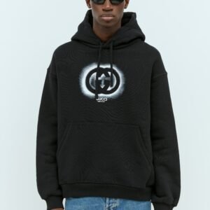 Gucci Men Interlocking G Graffiti Hooded Sweatshirt | AlmaBagz