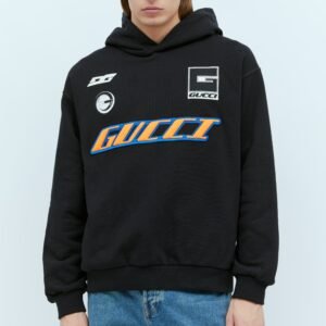 Gucci Men Logo Applique Hooded Sweatshirt | AlmaBagz