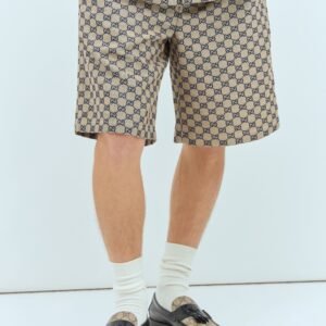 Gucci Men Gg Linen-Blend Shorts | AlmaBagz