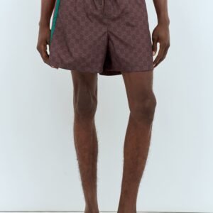 Gucci Men Web Swim Shorts | AlmaBagz