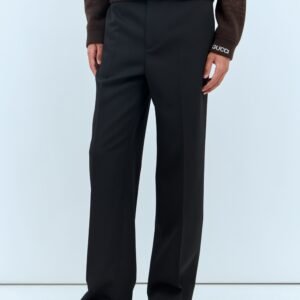 Gucci Men Logo Embroidery Wool Pants | AlmaBagz