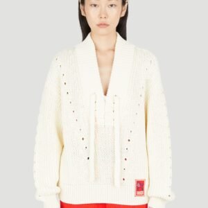 Gucci Women Lace-Up Knit Sweater | AlmaBagz
