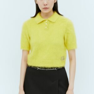 Gucci Women Crystal Embellished Logo Polo Top | AlmaBagz