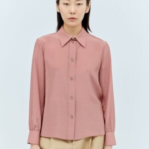 Gucci Women Micro G Print Silk Shirt | AlmaBagz