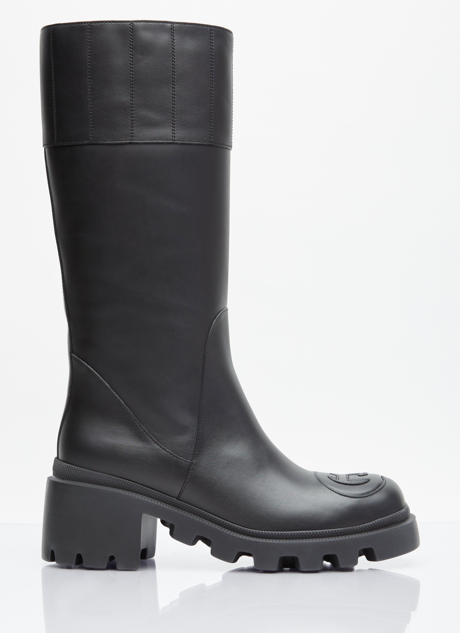 Gucci Women Interlocking G High Leather Boots | AlmaBagz