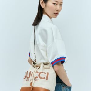 Gucci Women Logo Print Drawstring Shoulder Bag | AlmaBagz