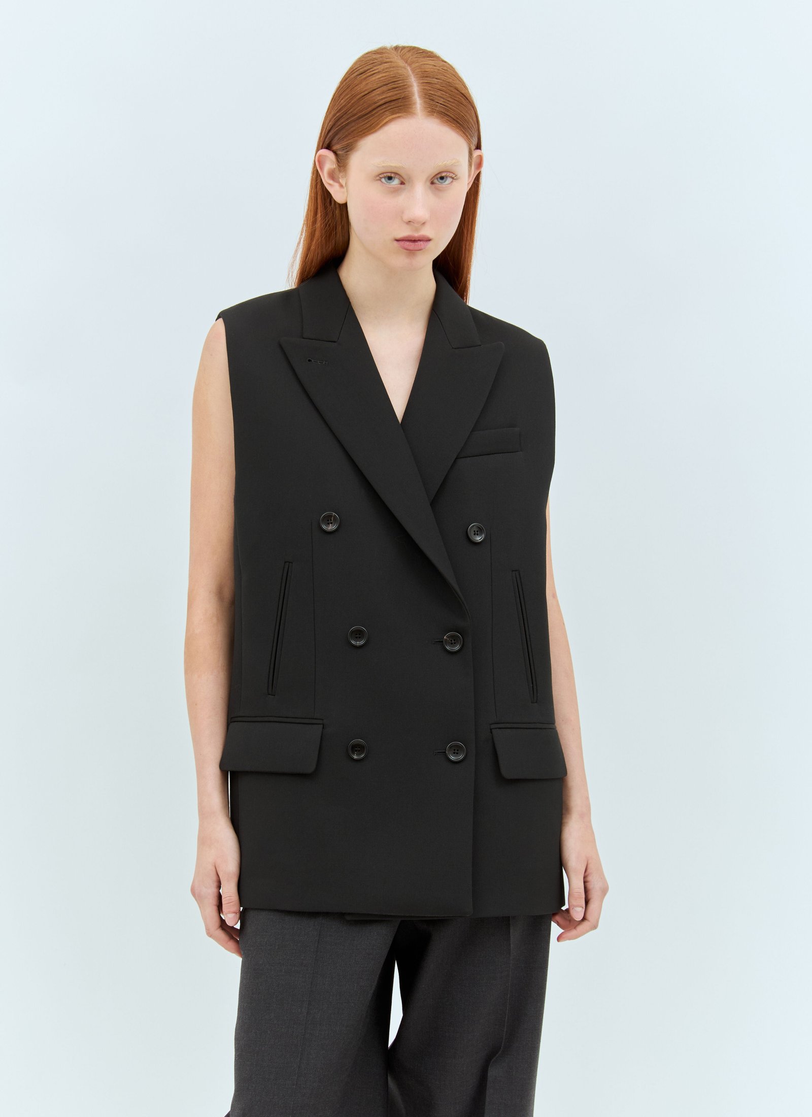 Gucci Women Wool Tailored Long Waistcoat | AlmaBagz