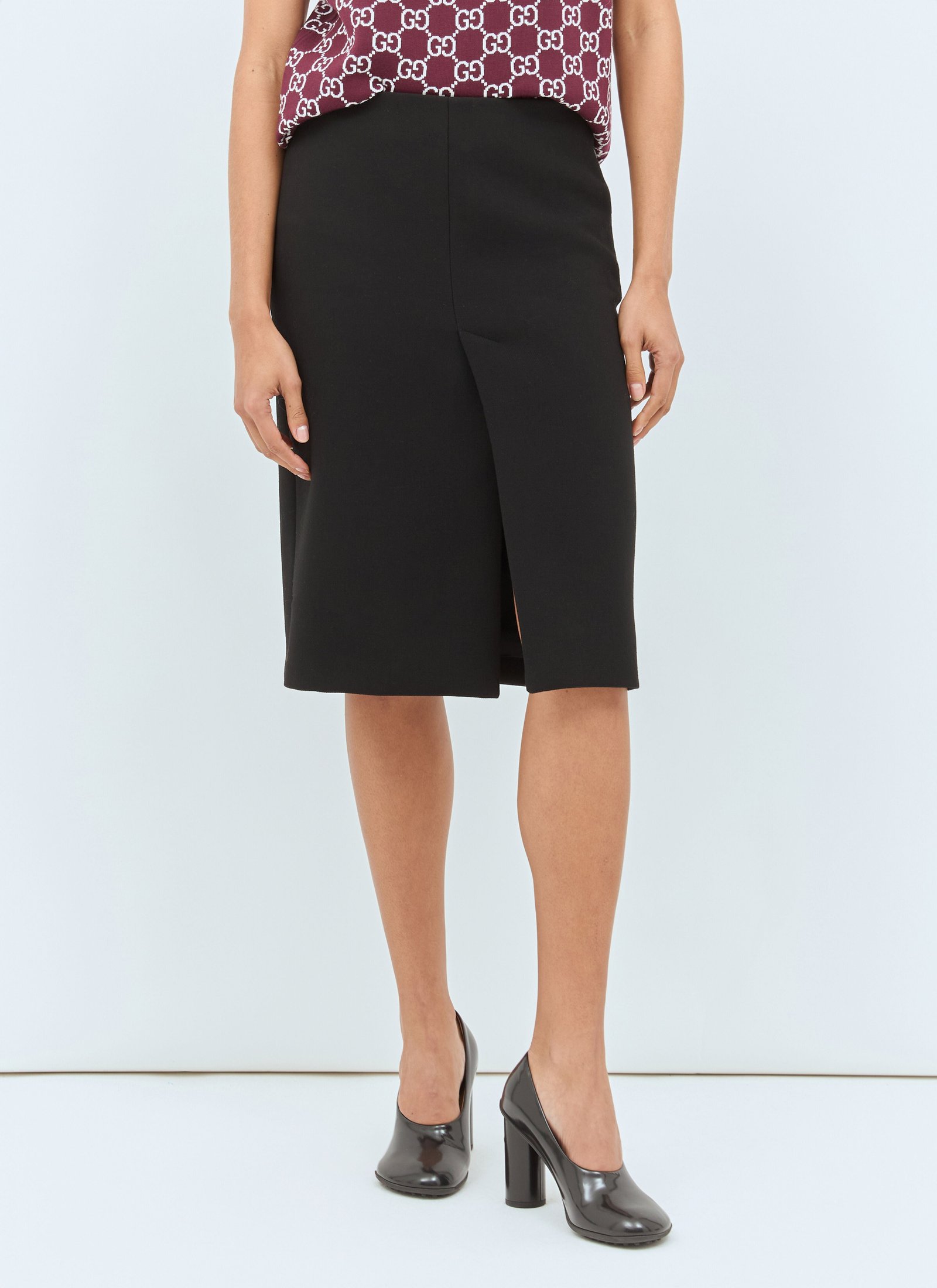 Gucci Women Light Wool Crepe Skirt | AlmaBagz