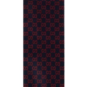 Gucci GG Wool Scarf In Midnight Blue & Red | AlmaBagz