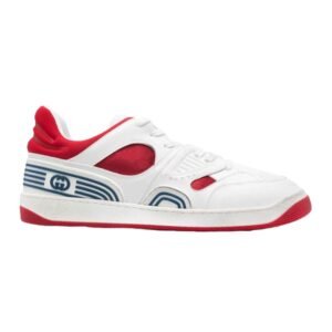 Gucci Baket Low-Top Sneakers in White/Red | AlmaBagz